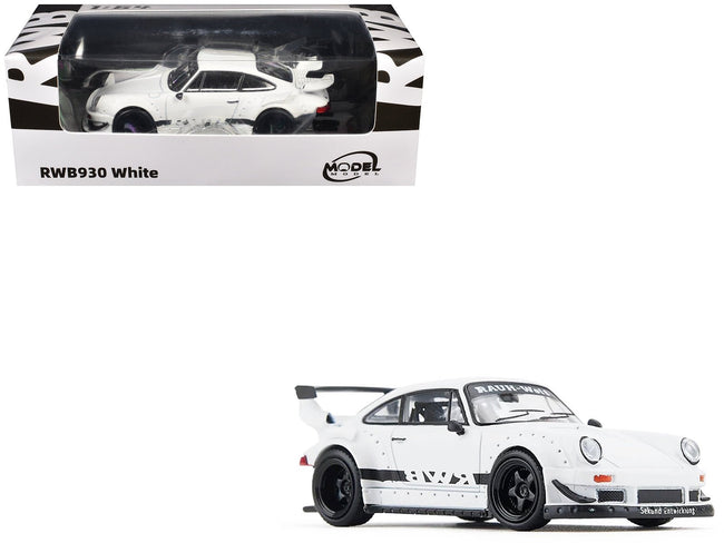 RWB 930 Matt White with Black Stripes 1/64 Diecast Model Car by Model Model-Model Model-ModelCars.com
