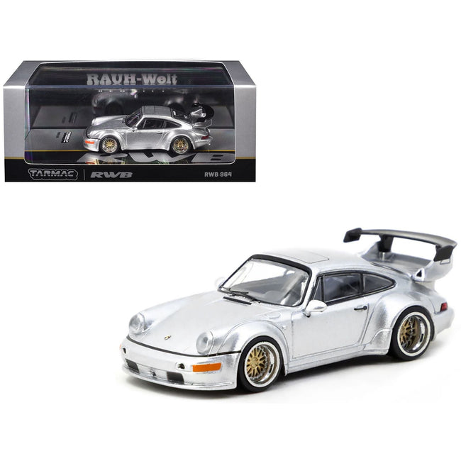 RWB 964 Silver Metallic "Hobby64" Series 1/64 Diecast Model Car by Tarmac Works-Tarmac Works-ModelCars.com