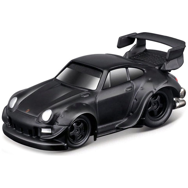 RWB 993 911 Matt Black 1/64 Diecast Model Car by Muscle Machines-Muscle Machines-ModelCars.com