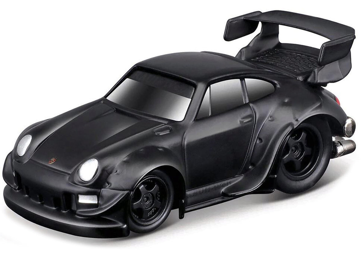 RWB 993 911 Matt Black 1/64 Diecast Model Car by Muscle Machines-Muscle Machines-ModelCars.com