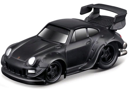 RWB 993 911 Matt Black 1/64 Diecast Model Car by Muscle Machines-Muscle Machines-ModelCars.com