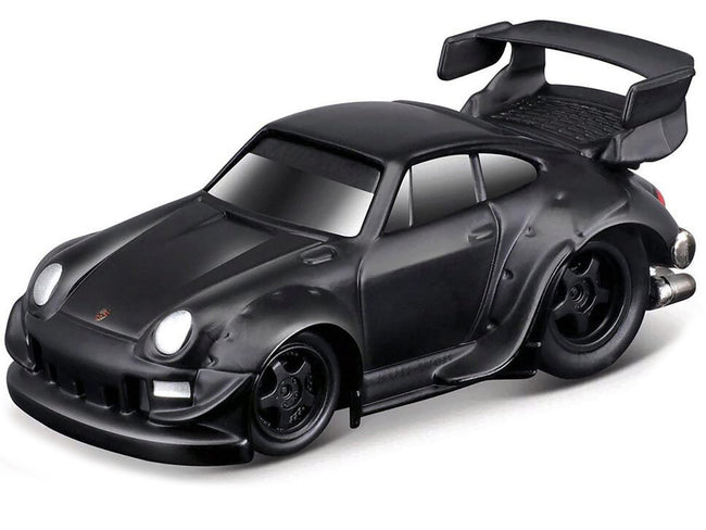 RWB 993 911 Matt Black 1/64 Diecast Model Car by Muscle Machines-Muscle Machines-ModelCars.com