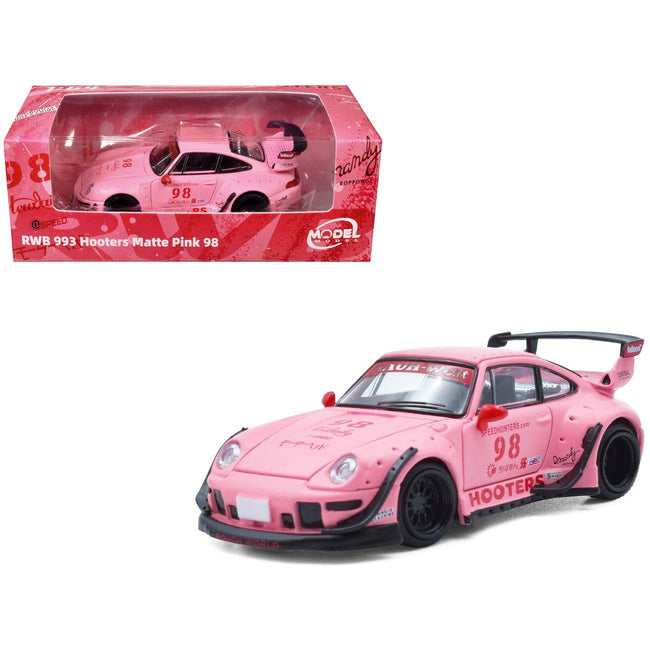 RWB 993 #98 "Hooters" Matt Pink 1/64 Diecast Model Car by Model Model-Model Model-ModelCars.com