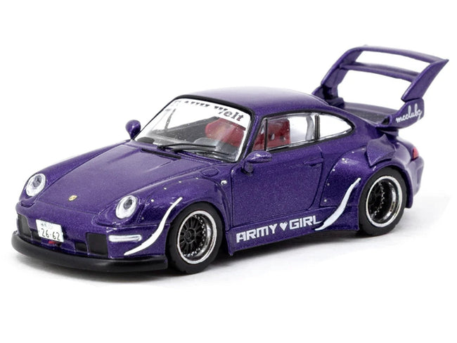 RWB 993 "Army Girl" Purple Metallic "Hobby64" Series 1/64 Diecast Model Car by Tarmac Works-Tarmac Works-ModelCars.com