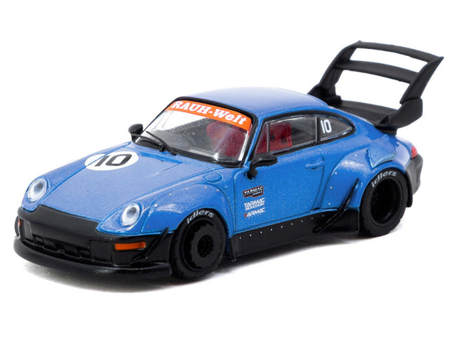 RWB 993 RHD (Right Hand Drive) #10 "Tarmac Works 10th Anniversary" Blue Metallic "Hobby64" Series 1/64 Diecast Model Car by Tarmac Works-Tarmac Works-ModelCars.com