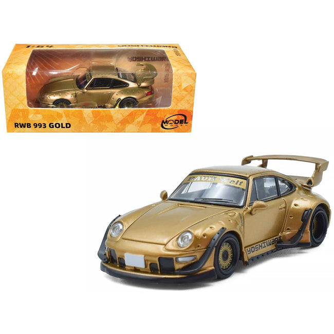 RWB 993 "Yoshiwara" Gold Metallic 1/64 Diecast Model Car by Model Model-Model Model-ModelCars.com