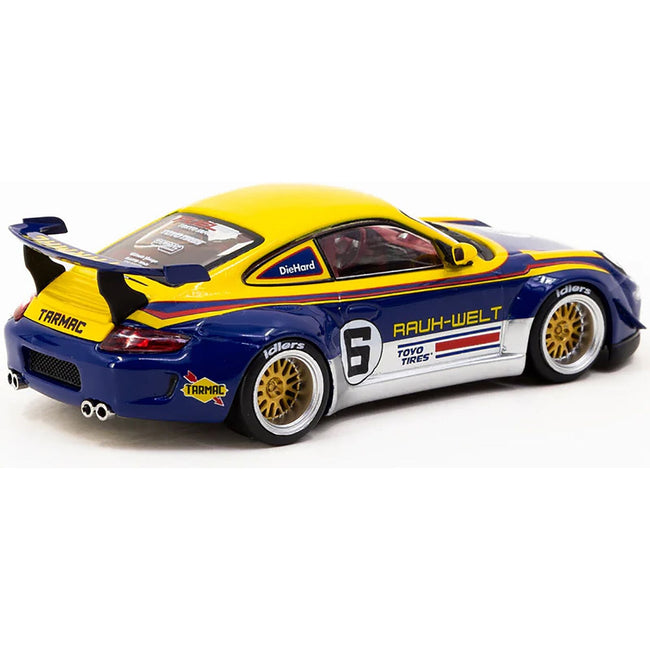 RWB 997 6 Blue Metallic and Yellow with Graphics "FuelFest Tokyo 2023" "Hobby43" Series 1/43 Diecast Model Car by Tarmac Works - Tarmac Works - ModelCars.com