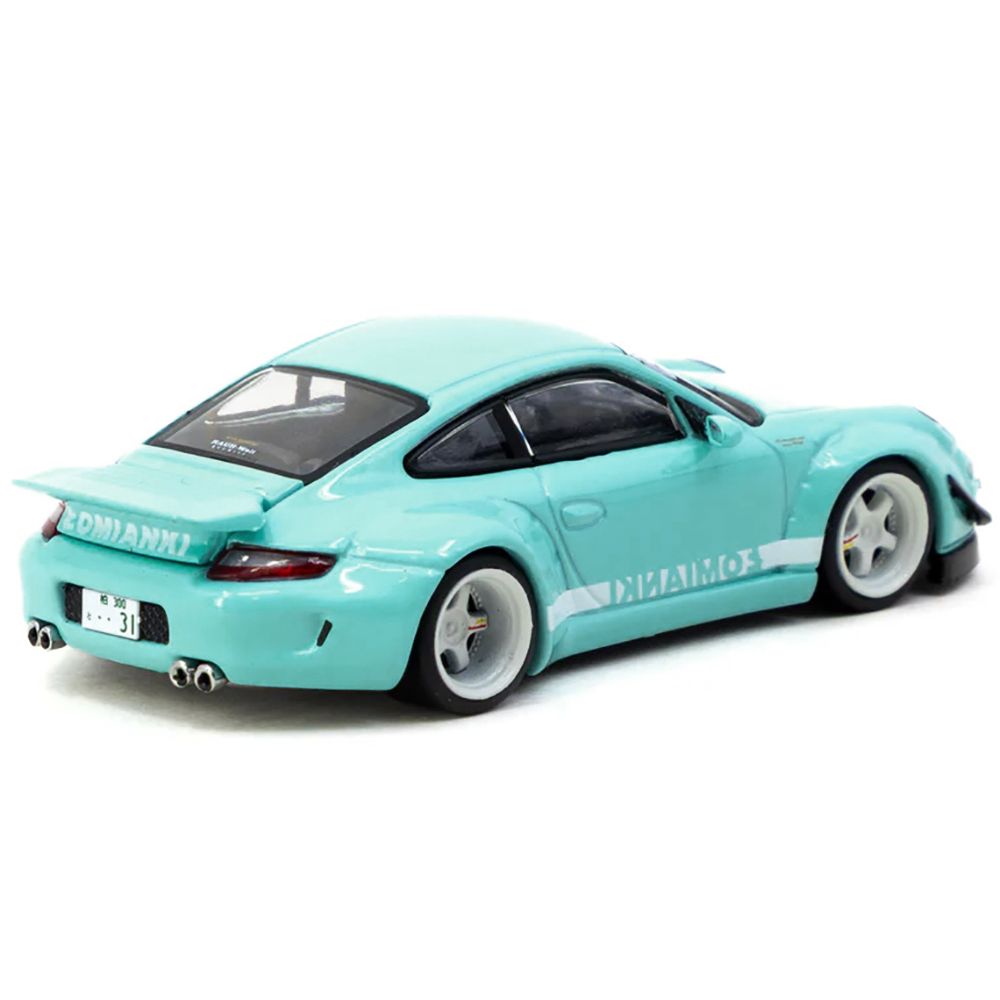 RWB 997 "Lomianki" Light Blue with White Stripes "Hobby64" Series 1/64 Diecast Model Car by Tarmac Works-Tarmac Works-ModelCars.com