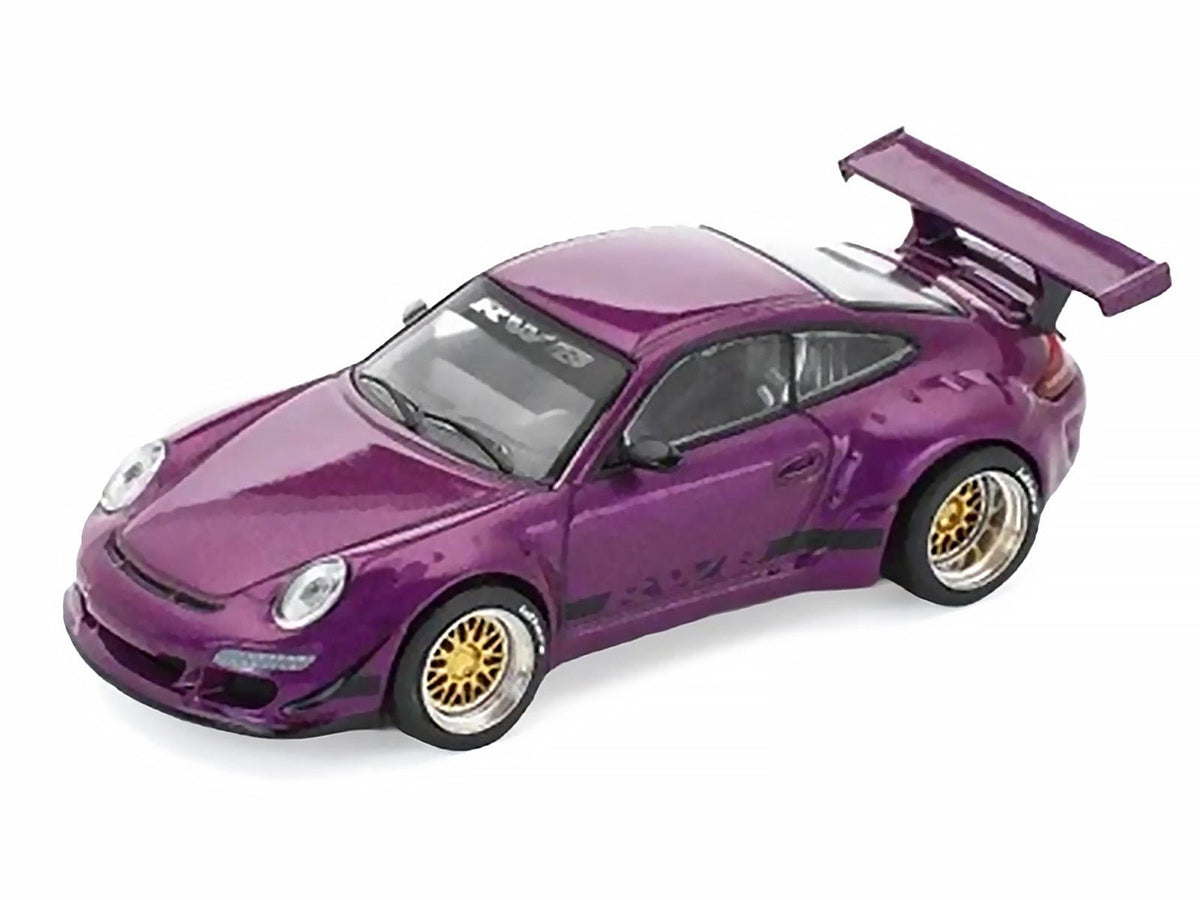 RWB 997 Purple Metallic with Black Stripes 1/64 Diecast Model Car by Pop Race-Pop Race-ModelCars.com