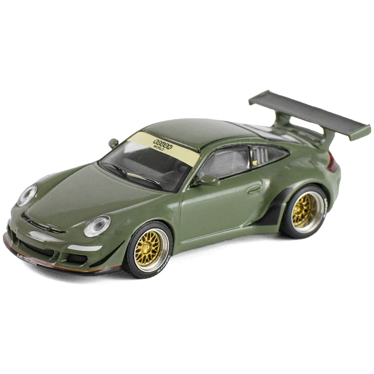 RWB 997 "Rough World" Dark Green 1/64 Diecast Model Car by Pop Race - Pop Race - ModelCars.com