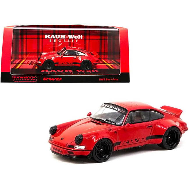 RWB "Backdate" Red with Black Stripes "RAUH - Welt BEGRIFF" 1/43 Diecast Model Car by Tarmac Works - Tarmac Works - ModelCars.com