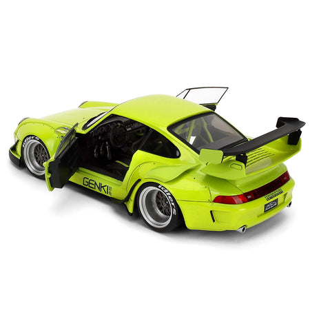 RWB Body Kit "Genki" Lime Green "Pink Slips" Series 1/18 Diecast Model Car by Jada-Jada-ModelCars.com