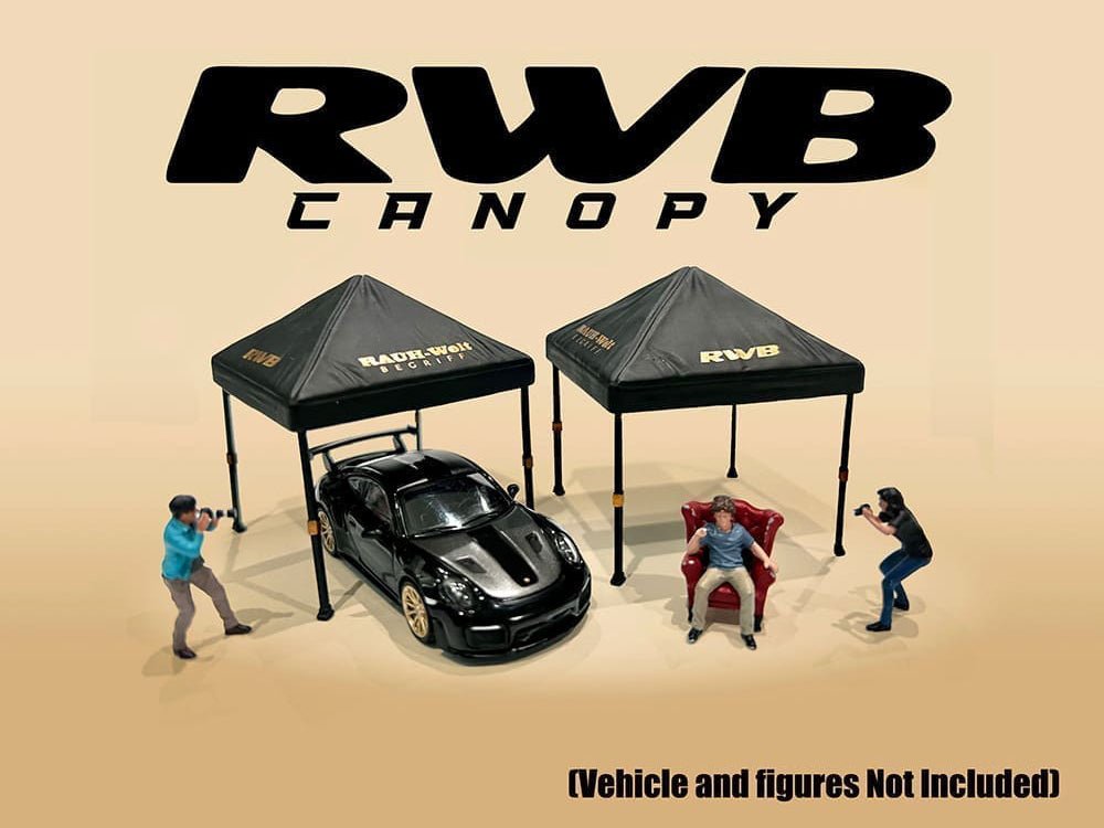"RWB (RAUH-Welt BEGRIFF)" Canopy 2 Piece Set Black Limited Edition for 1/64 Scale Models by American Diorama-American Diorama-ModelCars.com