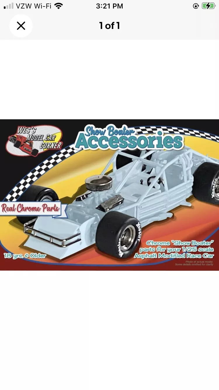 Wes's Car Corner (Salvinos) 1/25 Chrome Accessories Set for Asphalt Modified Race Car