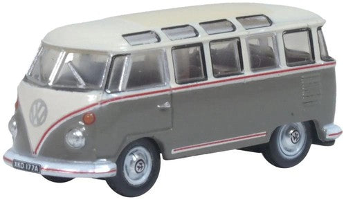 Oxford Diecast N VW Samba Bus Grey White