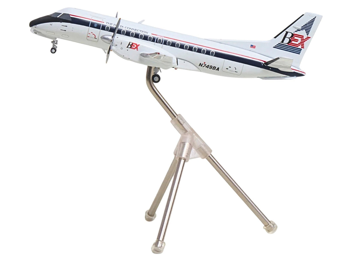 Saab 340A Commercial Aircraft "Delta Connection - Business Express Airlines" (N749BA) White with Dark Blue and Red Stripes "Gemini 200" Series 1/200 Diecast Model by GeminiJets-GeminiJets-ModelCars.com