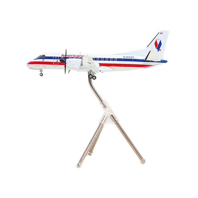 Saab 340B Commercial Aircraft "American Eagle" (N389AE) White with Red and Blue Stripes "Gemini 200" Series 1/200 Diecast Model Airplane by GeminiJets-GeminiJets-ModelCars.com