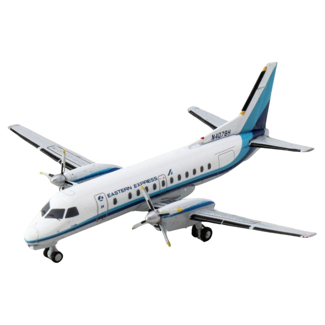 Saab 340B Commercial Aircraft "Eastern Express" (N407BH) White with Blue Stripes 1/400 Diecast Model Airplane by GeminiJets-GeminiJets-ModelCars.com