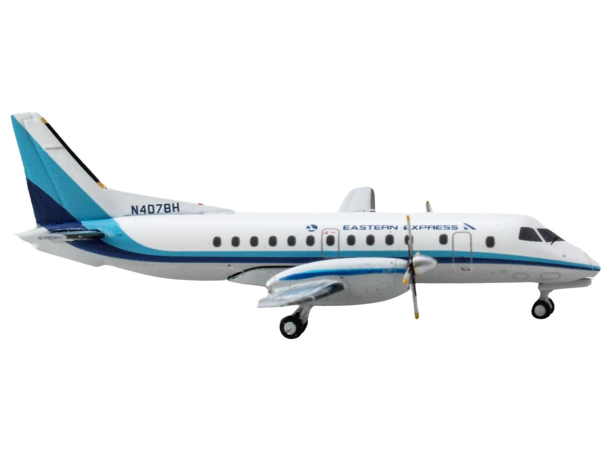 Saab 340B Commercial Aircraft "Eastern Express" (N407BH) White with Blue Stripes 1/400 Diecast Model Airplane by GeminiJets-GeminiJets-ModelCars.com