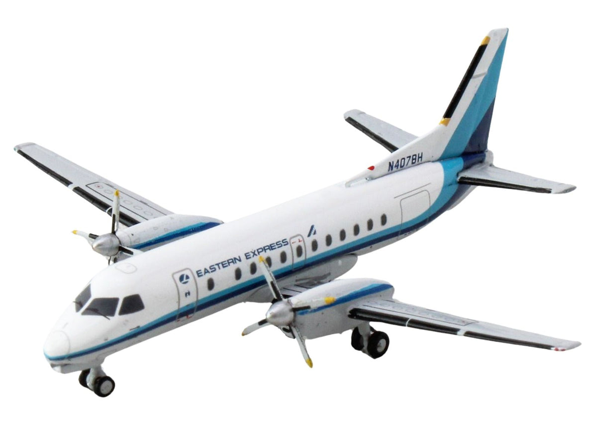 Saab 340B Commercial Aircraft "Eastern Express" (N407BH) White with Blue Stripes 1/400 Diecast Model Airplane by GeminiJets-GeminiJets-ModelCars.com