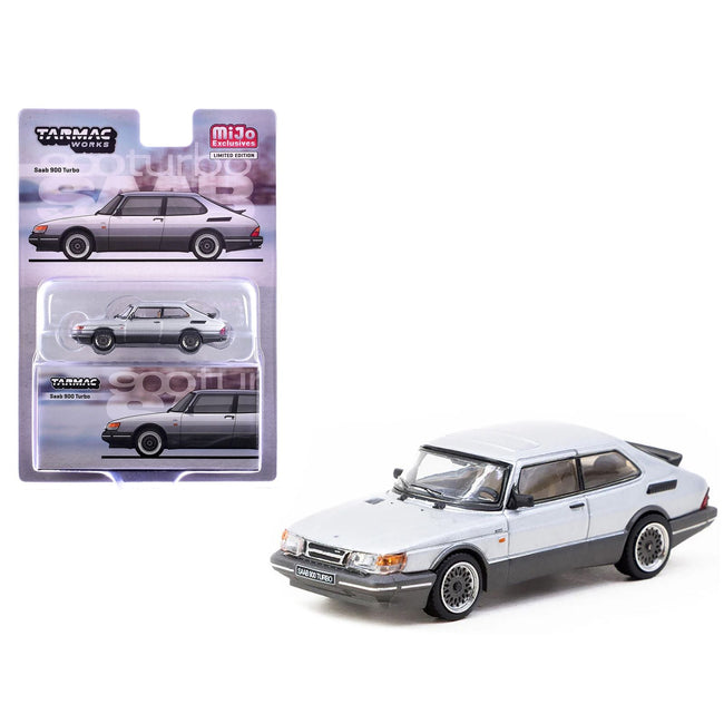 Saab 900 Turbo Silver Metallic "Global64" Series 1/64 Diecast Model by Tarmac Works-Tarmac Works-ModelCars.com