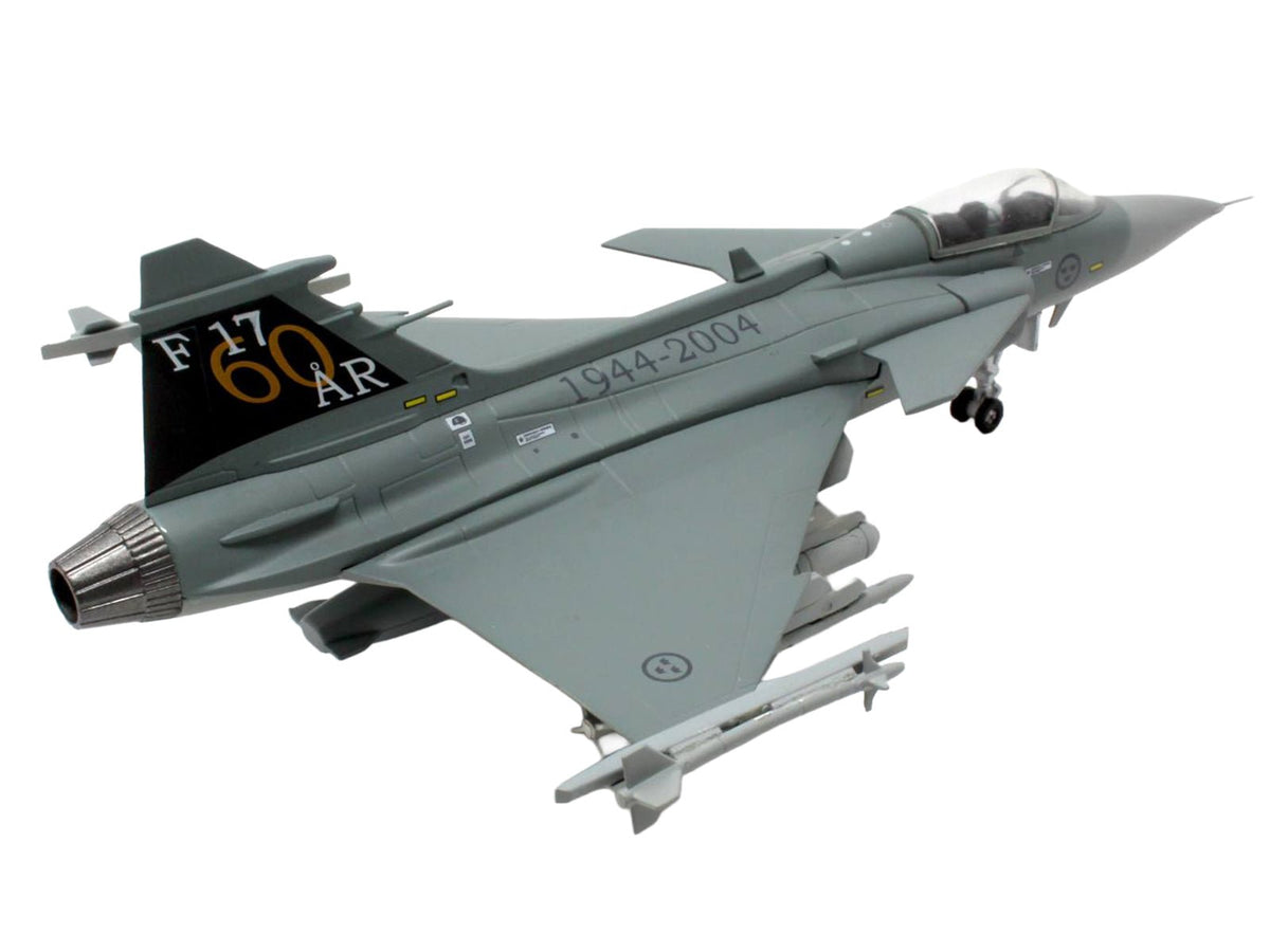 Saab JAS 39A Gripen Fighter Aircraft "17 Wing 60th Anniversary Livery Ronneby Air Show" (2004) Swedish Air Force 1/72 Diecast Model Airplane by Aviation 72-Aviation 72-ModelCars.com