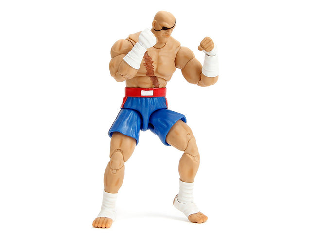 Sagat 7.5" Moveable Figure with Accessories and Alternate Head and Hands "Ultra Street Fighter II: The Final Challengers" (2017) Video Game Model by Jada-Jada-ModelCars.com
