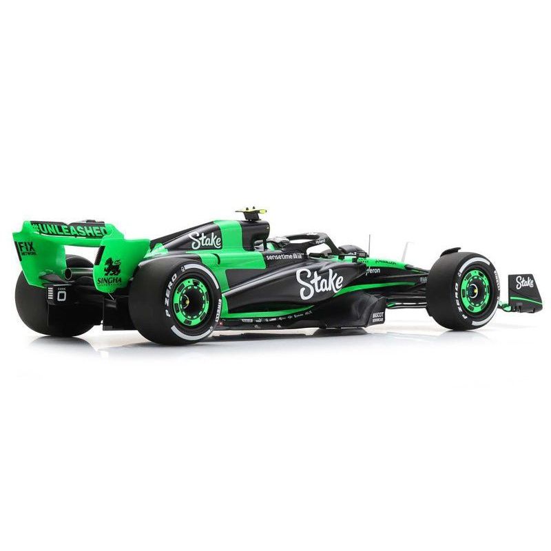 Sauber C44 24 Zhou Guanyu "Stake F1 Team Kick" Formula One F1 "Bahrain GP" (2024) and Acrylic Display Case 1/18 Model Car by Spark - Spark - ModelCars.com
