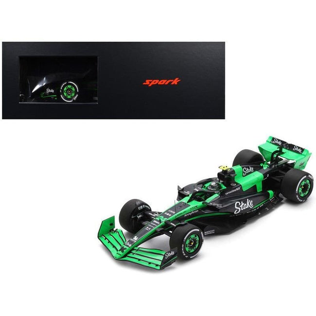 Sauber C44 #24 Zhou Guanyu "Stake F1 Team Kick" Formula One F1 "Bahrain GP" (2024) and Acrylic Display Case 1/18 Model Car by Spark-Spark-ModelCars.com