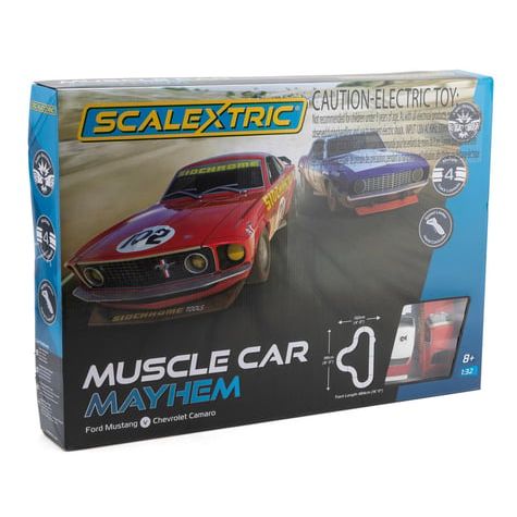 Scalextrics Scalextric Muscle Car Mayhem - USA w/Ford® Mustang™ & Chevrolet® Camaro™ Cars-Scalextric-ModelCars.com