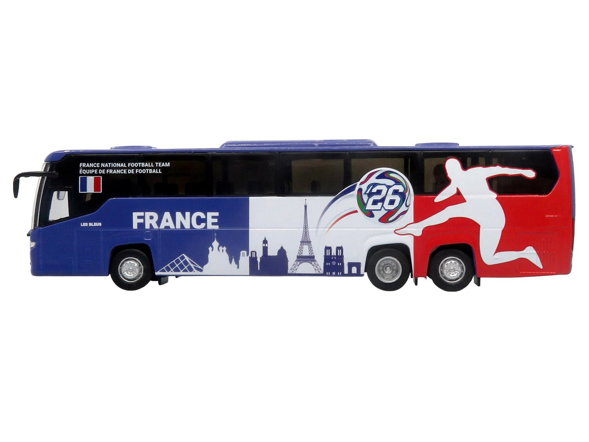 Scania Touring HD Coach Bus "France National Football Team" Blue with Graphics "International Federation of the Global Game" Series Limited Edition to 504 pieces Worldwide 1/87 (HO) Diecast Model by Iconic Replicas-Iconic Replicas-ModelCars.com