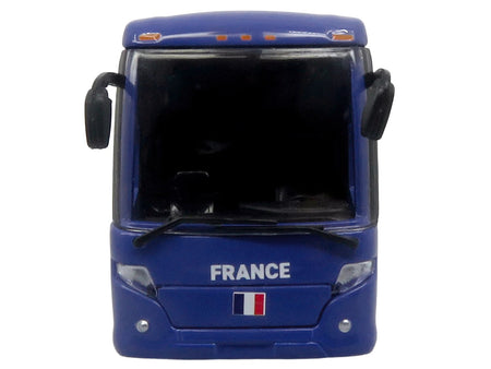 Scania Touring HD Coach Bus "France National Football Team" Blue with Graphics "International Federation of the Global Game" Series Limited Edition to 504 pieces Worldwide 1/87 (HO) Diecast Model by Iconic Replicas-Iconic Replicas-ModelCars.com