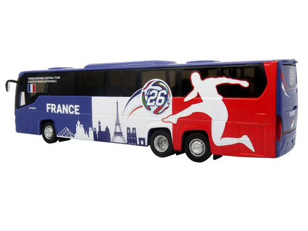 Scania Touring HD Coach Bus "France National Football Team" Blue with Graphics "International Federation of the Global Game" Series Limited Edition to 504 pieces Worldwide 1/87 (HO) Diecast Model by Iconic Replicas-Iconic Replicas-ModelCars.com