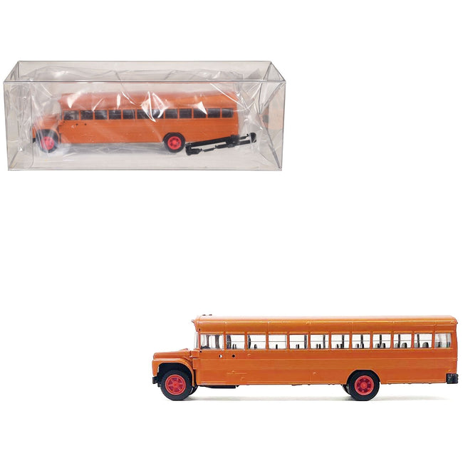 School Bus Orange 1/87 (HO) Plastic Model by Promotex-Promotex-ModelCars.com
