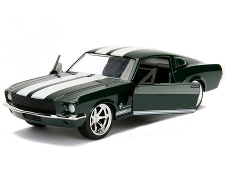 Sean's Ford Mustang Dark Green with White Stripes "Fast & Furious" Movie 1/32 Diecast Model Car by Jada-Jada-ModelCars.com