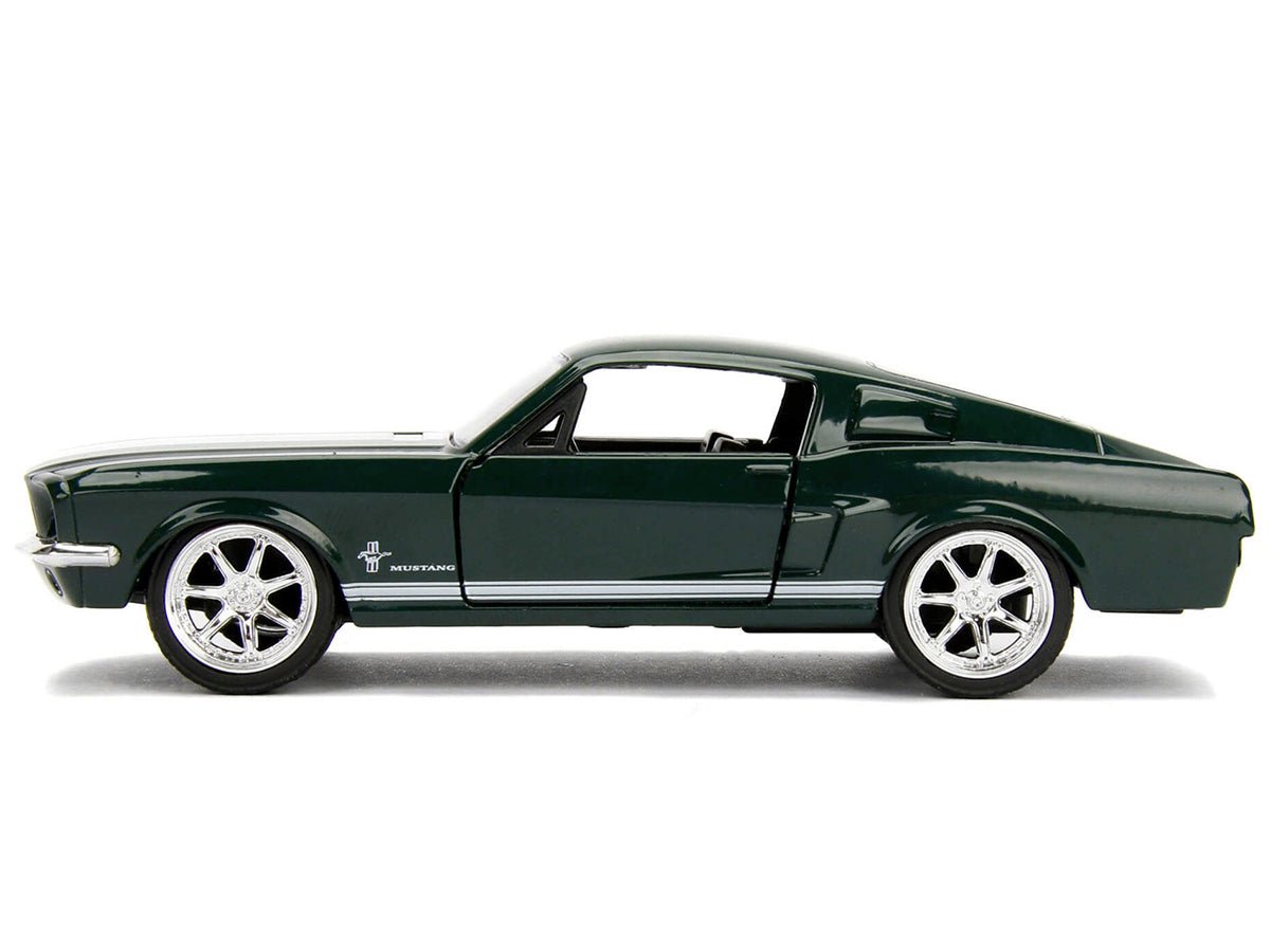 Sean's Ford Mustang Dark Green with White Stripes "Fast & Furious" Movie 1/32 Diecast Model Car by Jada-Jada-ModelCars.com