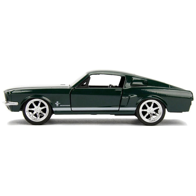 Sean's Ford Mustang Dark Green with White Stripes "Fast & Furious" Movie 1/32 Diecast Model Car by Jada-Jada-ModelCars.com
