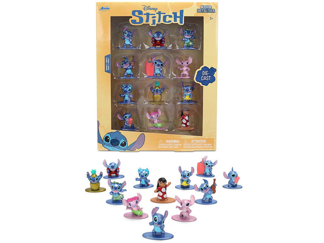 Set of 12 Diecast Figures "Disney's Stitch" Franchise "Nano Metalfigs" Series Diecast models by Jada-Jada-ModelCars.com