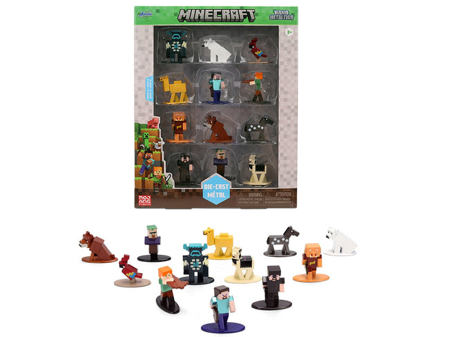 Set of 12 Diecast Figures "Minecraft" Video Game Wave 2 "Nano Metalfigs" Series Diecast models by Jada-Jada-ModelCars.com