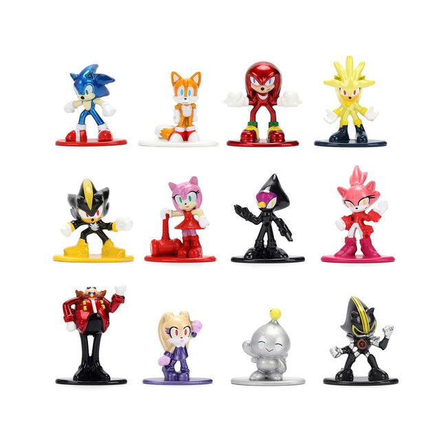 Set of 12 Diecast Figures "Sonic The Hedgehog" Video Games "Nano Metalfigs" Series Diecast Models by Jada-Jada-ModelCars.com
