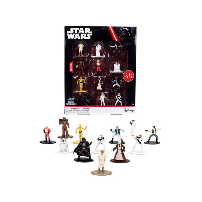 Set of 12 Diecast Figures "Star Wars" Movie Franchise "Nano Metalfigs" Series Diecast Models by Jada-Jada-ModelCars.com