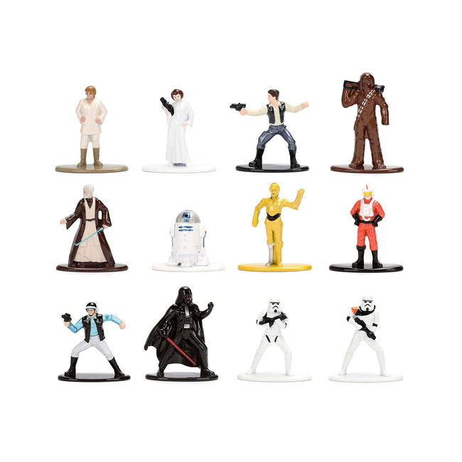 Set of 12 Diecast Figures "Star Wars" Movie Franchise "Nano Metalfigs" Series Diecast Models by Jada-Jada-ModelCars.com