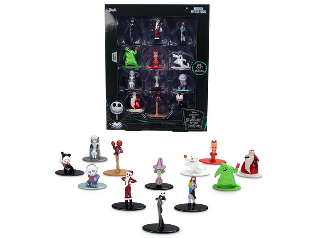 Set of 12 Diecast Figures "The Nightmare Before Christmas" (1993) Movie "Nano Metalfigs" Series Diecast Models by Jada-Jada-ModelCars.com