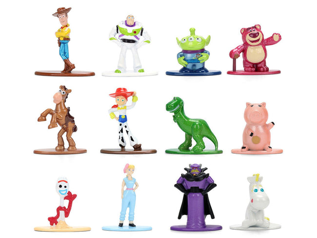Set of 12 Diecast Figures "Toy Story" Movie Franchise "Nano Metalfigs" Series Diecast Models by Jada-Jada-ModelCars.com