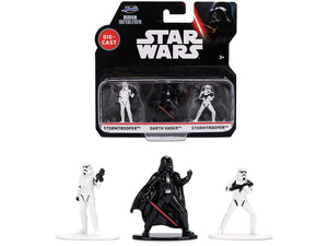Set of 3 Diecast Figures "Star Wars" Movie Franchise "Nano Metalfigs" Series Diecast Models by Jada