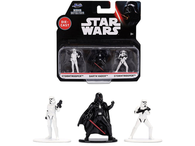Set of 3 Diecast Figures "Star Wars" Movie Franchise "Nano Metalfigs" Series Diecast Models by Jada-Jada-ModelCars.com