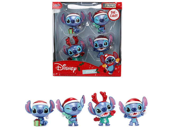 Set of 4 Diecast Figures "Disney's Stitch Christmas Edition" "Metalfigs" Series by Jada-Jada-ModelCars.com