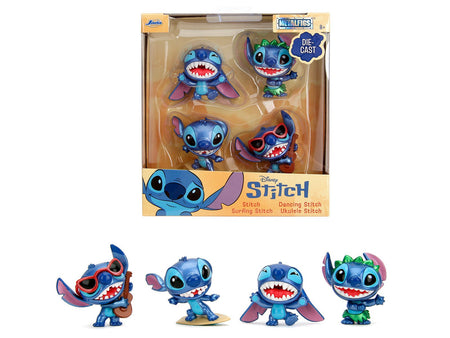 Set of 4 Diecast Figures "Disney's Stitch" "Metalfigs" Series Diecast Models by Jada-Jada-ModelCars.com