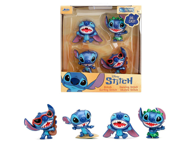 Set of 4 Diecast Figures "Disney's Stitch" "Metalfigs" Series Diecast Models by Jada-Jada-ModelCars.com