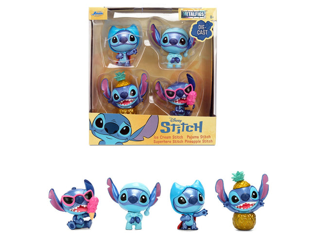 Set of 4 Diecast Figures "Disney's Stitch" Wave #3 "Metalfigs" Series Diecast Models by Jada-Jada-ModelCars.com